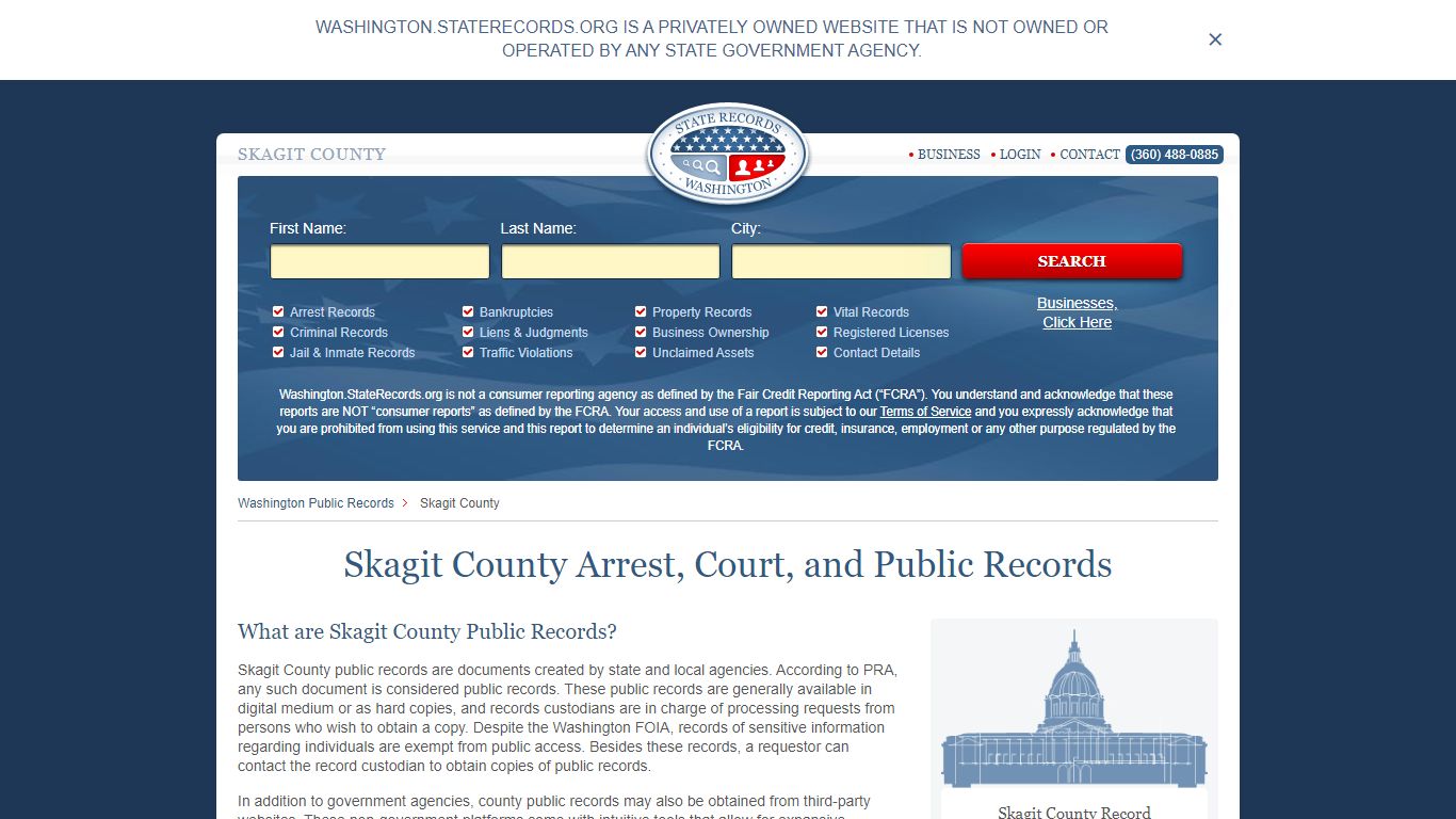Skagit County Arrest, Court, and Public Records