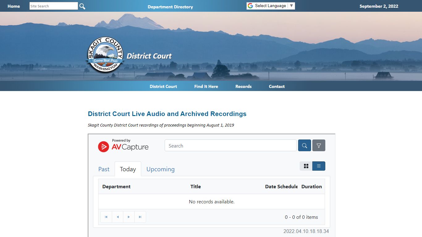District Court Recordings - Skagit County, Washington